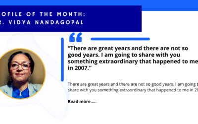 Profile of the Month: Janauary — Dr. Vidya Nandagopal